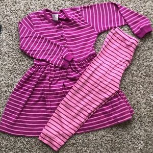 Girl’s Mini Boden knit dress pant set size 120